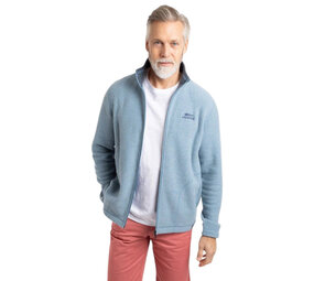 Weird Fish Shires Full Zip Grid Light Blue Fleece Vest Heren