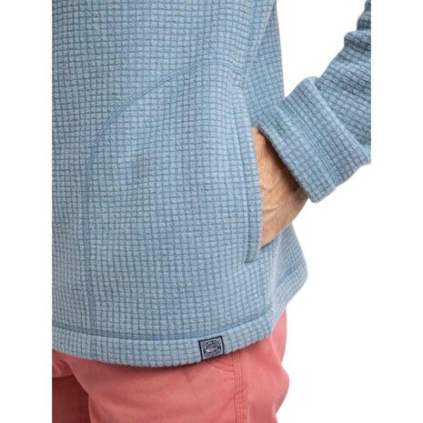 Weird Fish Shires Full Zip Grid Light Blue Fleece Vest Heren