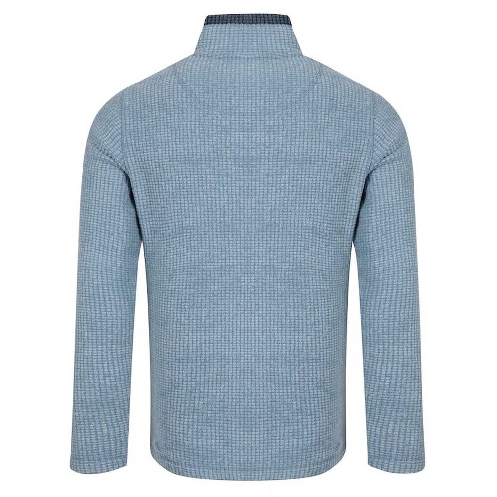 Weird Fish Shires Full Zip Grid Light Blue Fleece Vest Heren