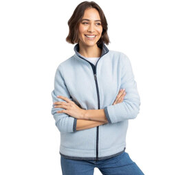 Weird Fish Ariana Full Zip Grid Cool Blue Fleece Vest Dames