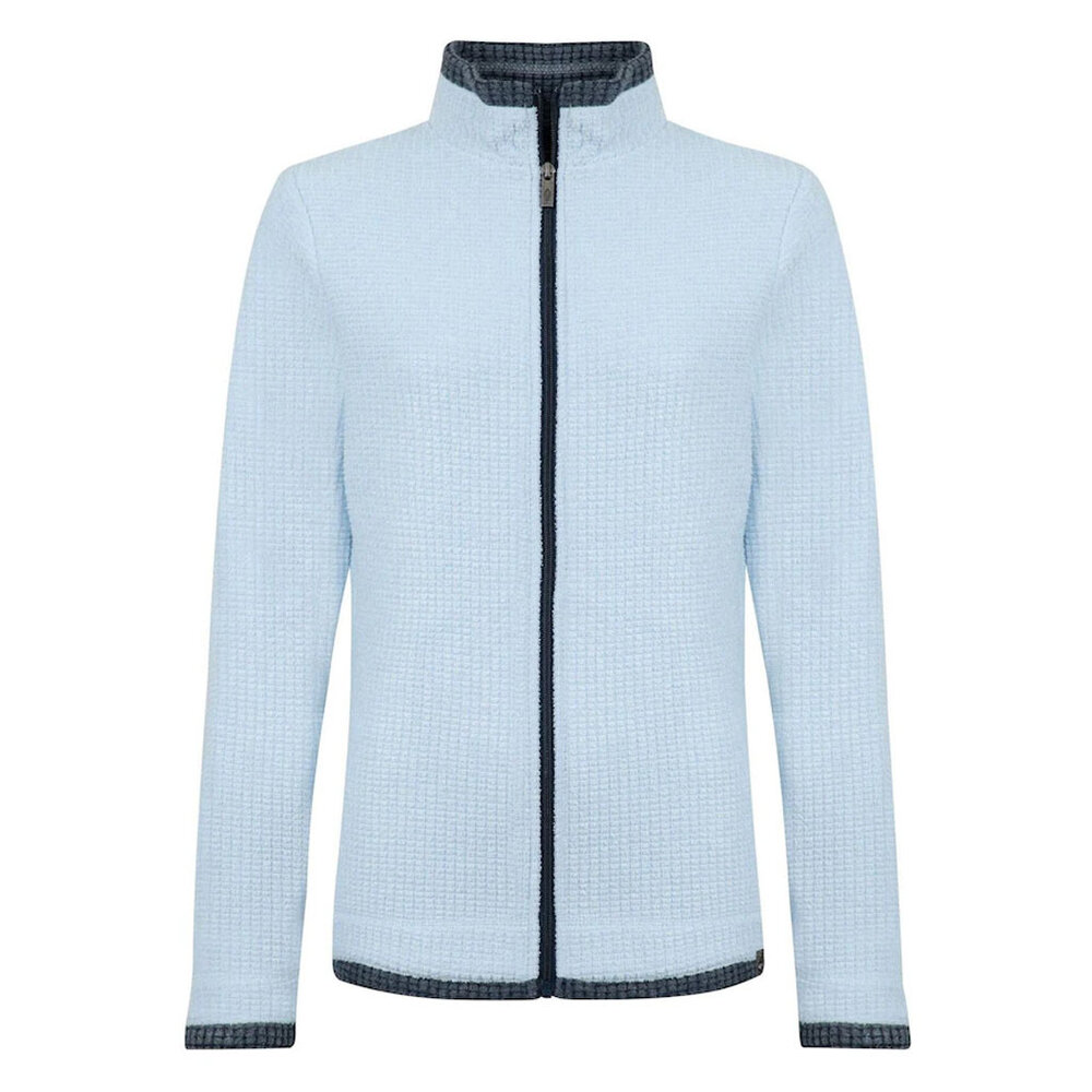 Weird Fish Ariana Full Zip Grid Cool Blue Fleece Vest Dames