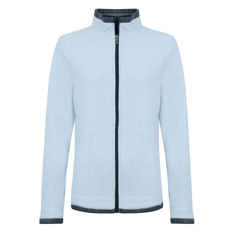 Weird Fish Ariana Full Zip Grid Cool Blue Fleece Vest Dames