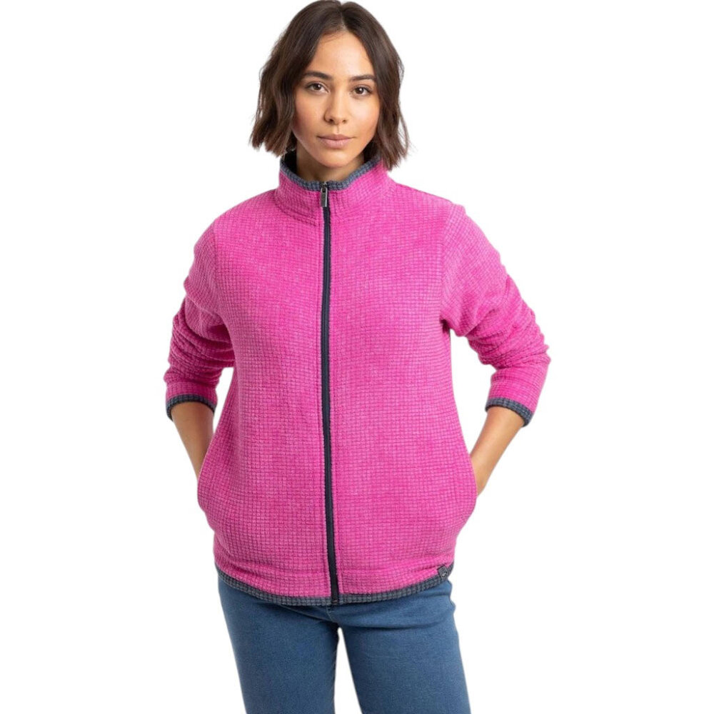 Weird Fish Ariana Full Zip Grid Gerbera Fleece Vest Dames