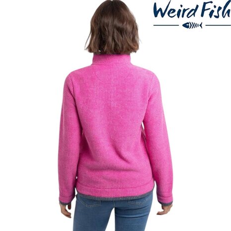 Weird Fish Ariana Full Zip Grid Gerbera Fleece Vest Dames