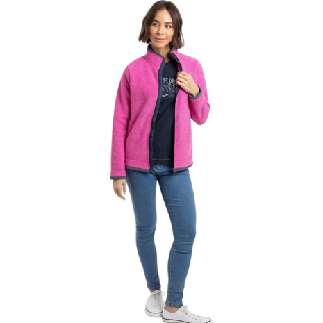 Weird Fish Ariana Full Zip Grid Gerbera Fleece Vest Dames