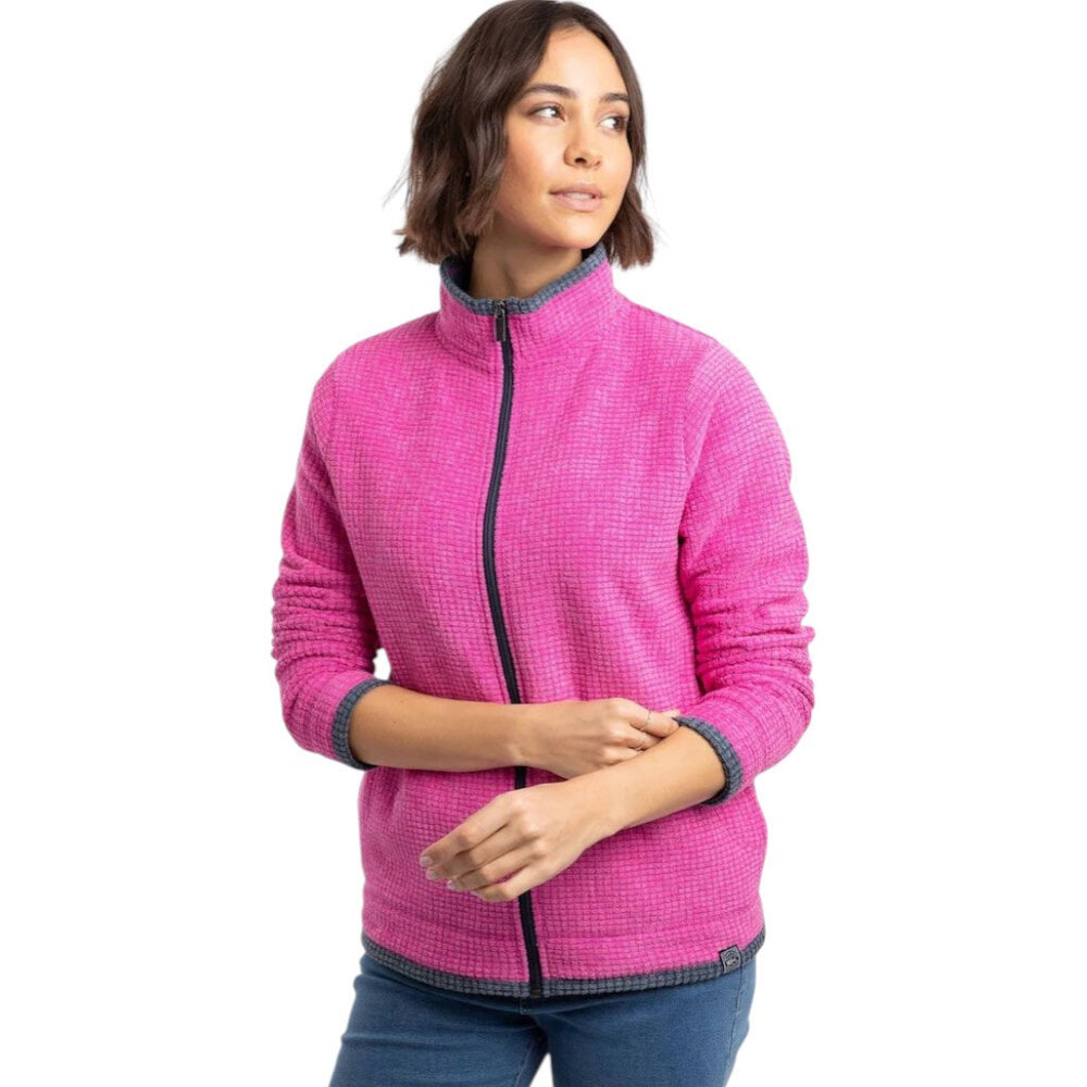 Weird Fish Ariana Full Zip Grid Gerbera Fleece Vest Dames