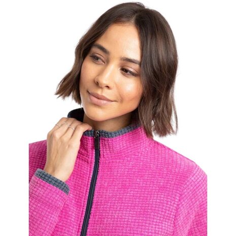 Weird Fish Ariana Full Zip Grid Gerbera Fleece Vest Dames