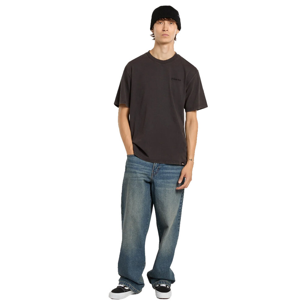 Dickies Plentywood Acid Wash Black Short Sleeve T-Shirt Heren