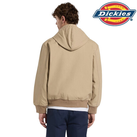 Dickies Unlined Canvas Desert Sand Hooded Bomber Jack Heren