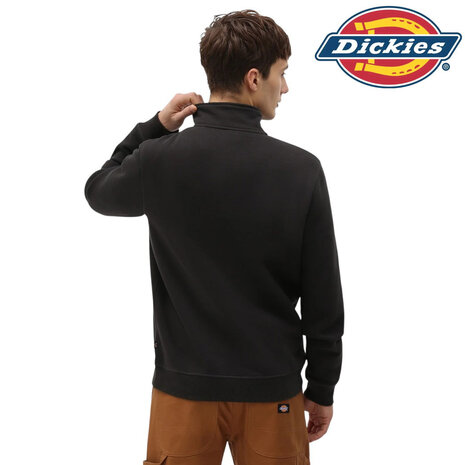 Dickies Oakport Black Quarter Zip Hoodie Heren