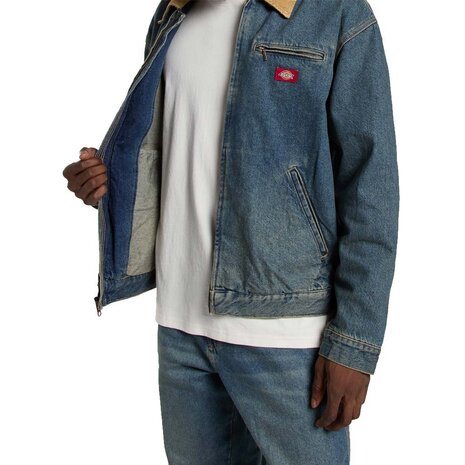Dickies Denim Khaki Tinted Blue Painter Jacket Heren