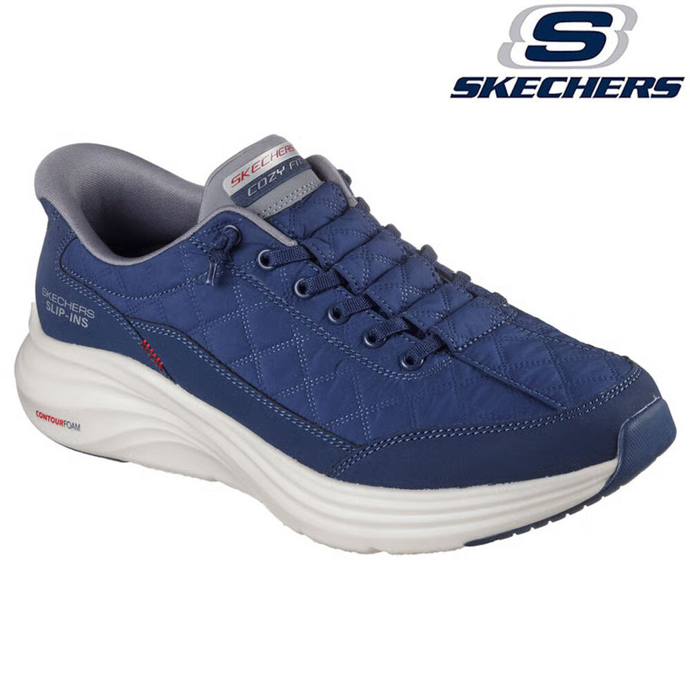 Skechers Slip-Ins Contour Foam Cozy Navy Gray Wandelsneakers Heren