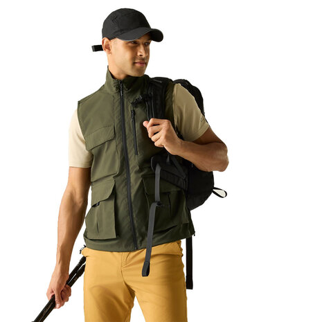 Regatta Anti-Insect Travel Light Dark Khaki Bodywarmer Heren