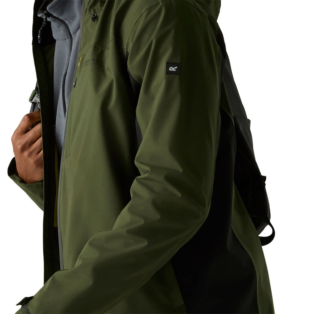Regatta Birchdale Waterproof Dark Khaki Black Jas Heren