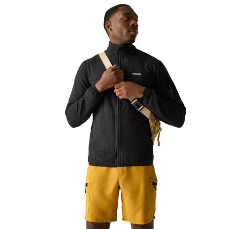 Regatta Baslinn Black Full Zip Stretch Fleece Vest Heren