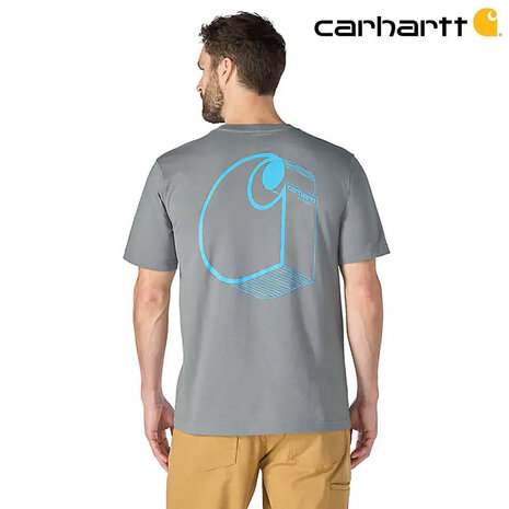 Carhartt Irvine 3D Logo Weathered Ash Heather T-Shirt Heren