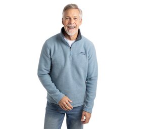 Weird Fish Newark 1/4 Zip Grid Light Blue Fleece Trui Heren