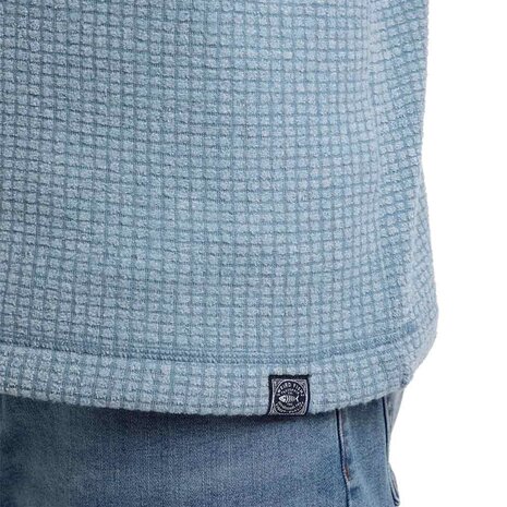 Weird Fish Newark 1/4 Zip Grid Light Blue Fleece Trui Heren