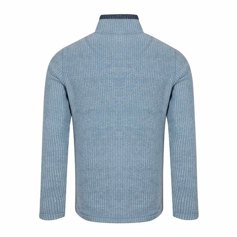 Weird Fish Newark 1/4 Zip Grid Light Blue Fleece Trui Heren