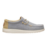 Hey Dude Wally Braided Flannel Grey/Olive Instappers Heren