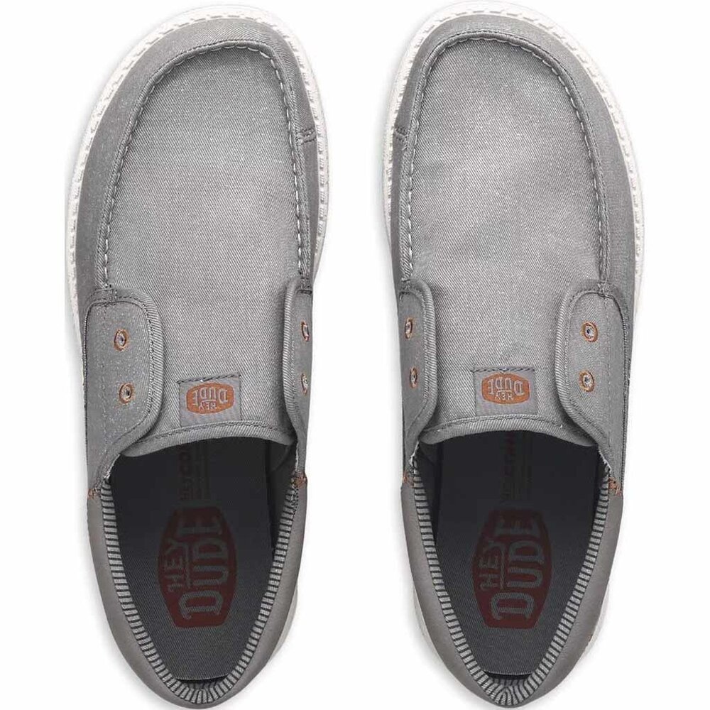 Hey Dude Wally Cru Stretch Canvas Flannel Grey Multi Instappers Heren