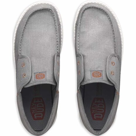 Hey Dude Wally Cru Stretch Canvas Flannel Grey Multi Instappers Heren