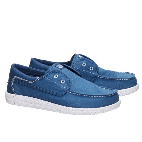 Hey Dude Wally Cru Stretch Canvas Ensign Blue Multi Instappers Heren