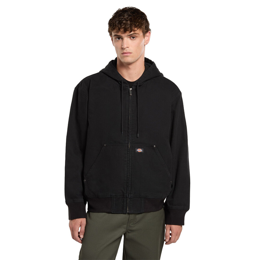 Dickies Unlined Canvas Zwart Hooded Bomber Jack Heren