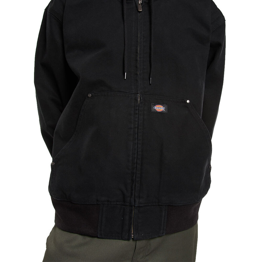 Dickies Unlined Canvas Zwart Hooded Bomber Jack Heren