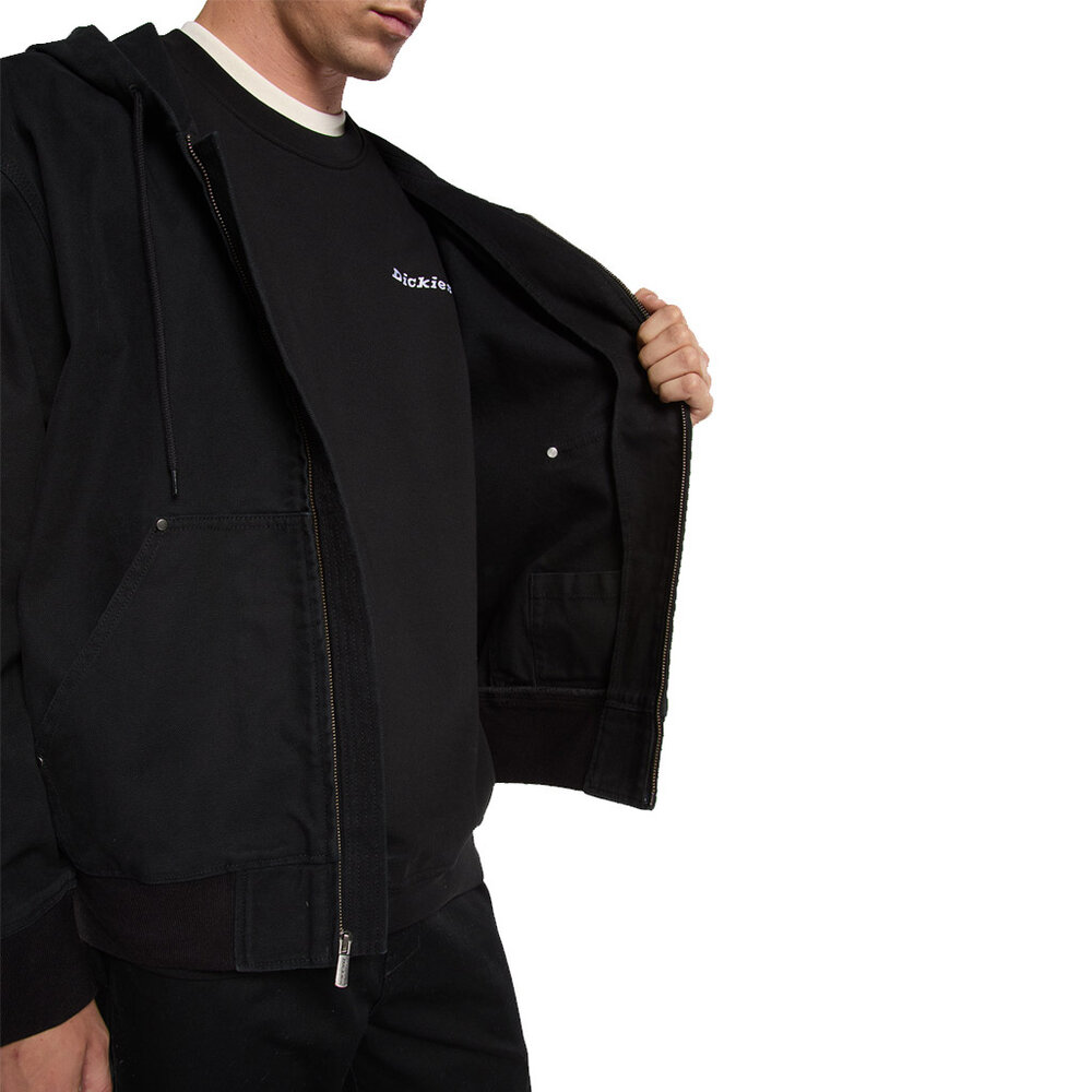 Dickies Unlined Canvas Zwart Hooded Bomber Jack Heren