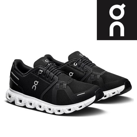 ON Cloud 6 Black White Wandelschoenen Dames