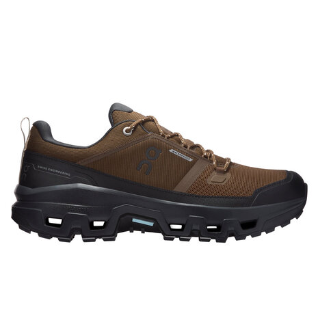 ON Cloudrock Low WP Earth Black Wandelschoenen Heren