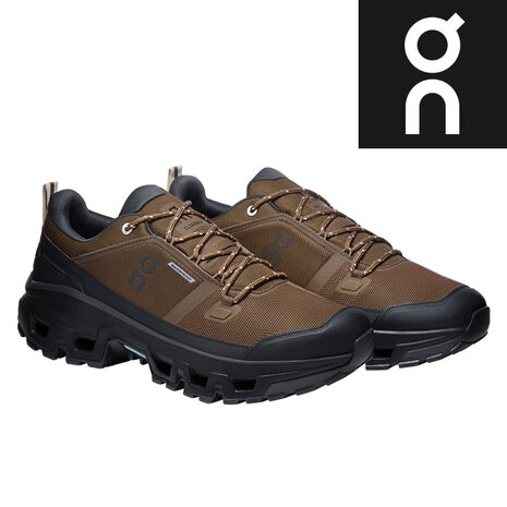 ON Cloudrock Low WP Earth Black Wandelschoenen Heren