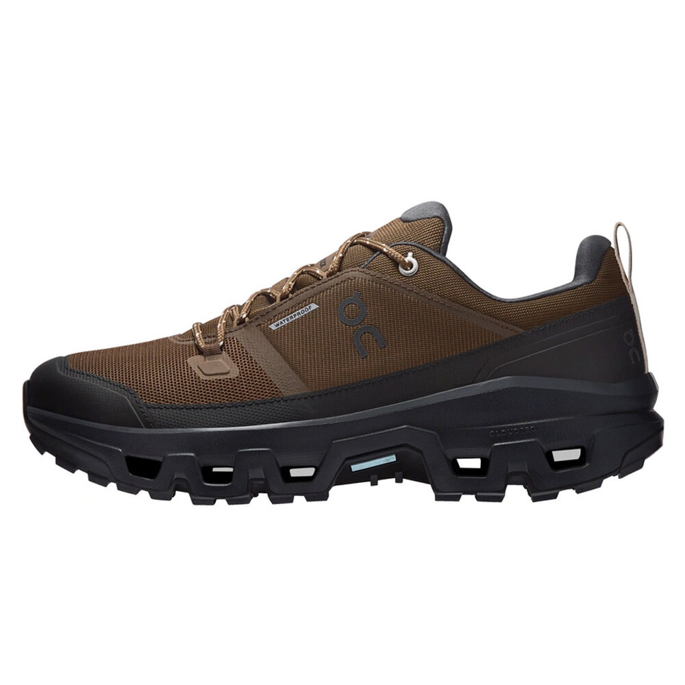 ON Cloudrock Low WP Earth Black Wandelschoenen Heren