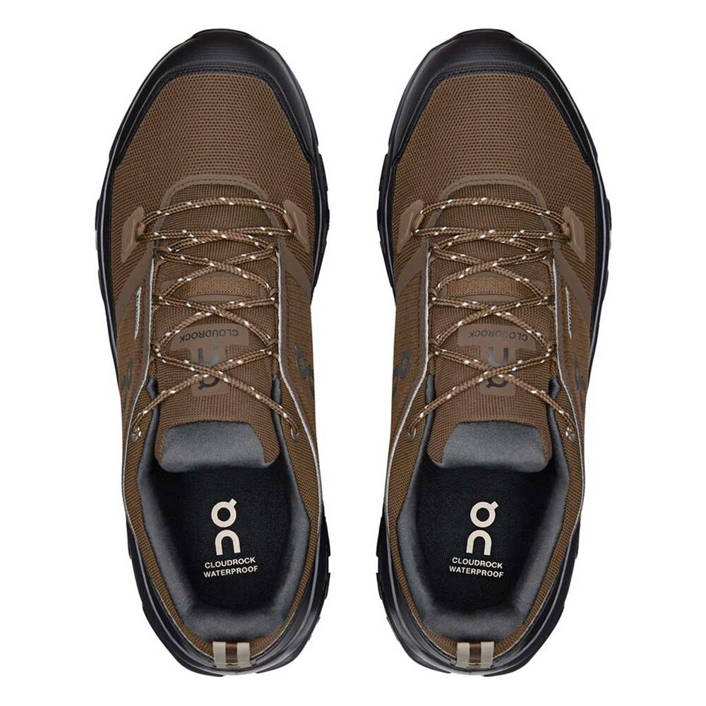 ON Cloudrock Low WP Earth Black Wandelschoenen Heren