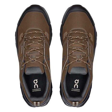 ON Cloudrock Low WP Earth Black Wandelschoenen Heren