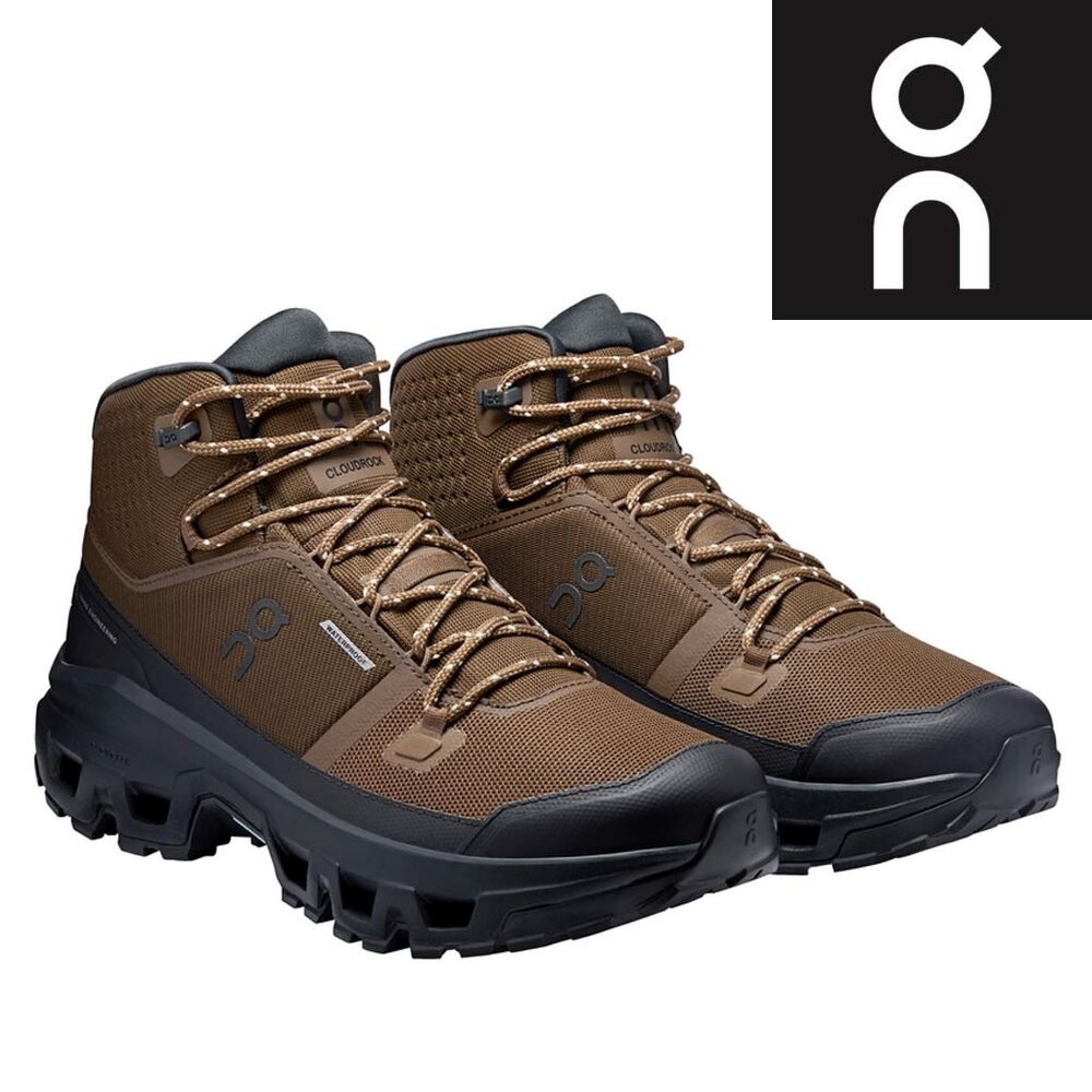 ON Cloudrock Mid WP Earth Black Wandelschoenen Heren ON Cloudrock Mid WP Earth Black Wandelschoenen Heren