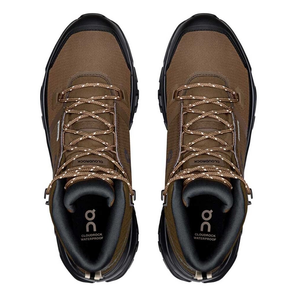 ON Cloudrock Mid WP Earth Black Wandelschoenen Heren ON Cloudrock Mid WP Earth Black Wandelschoenen Heren