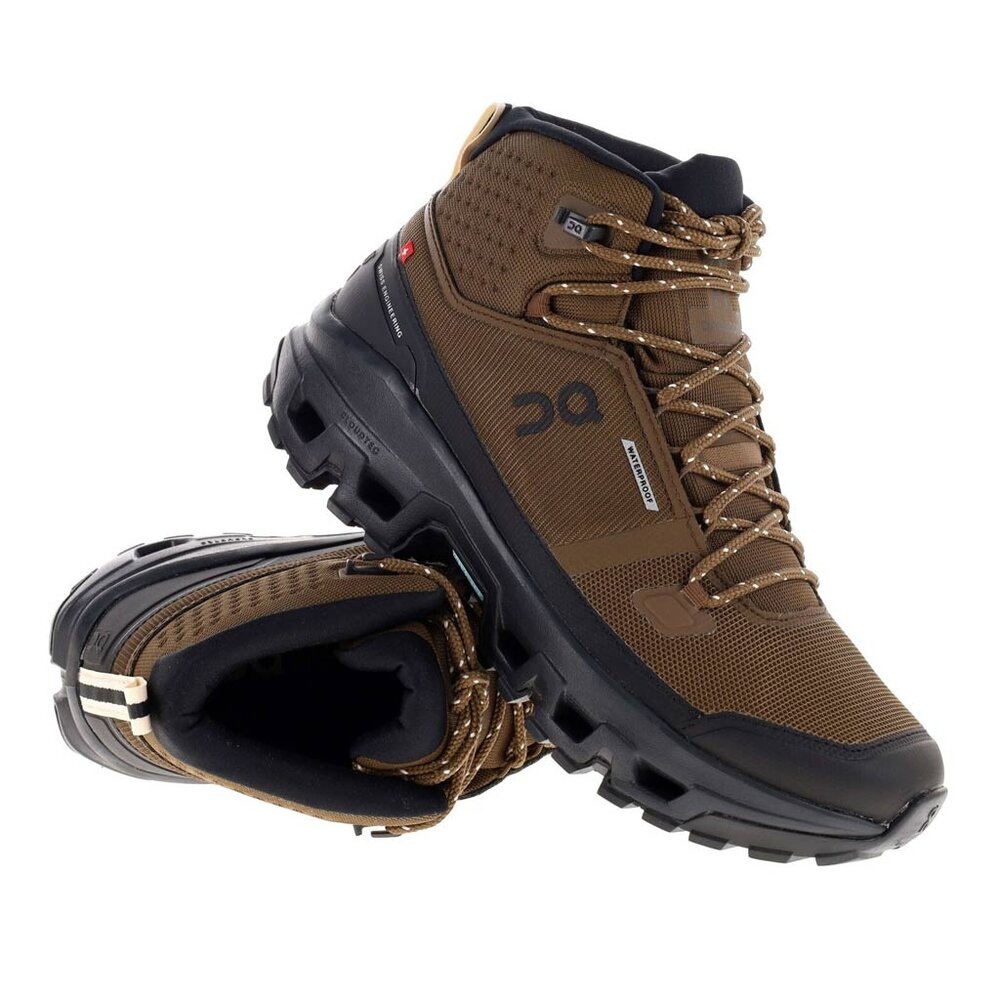 ON Cloudrock Mid WP Earth Black Wandelschoenen Heren ON Cloudrock Mid WP Earth Black Wandelschoenen Heren