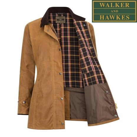 Walker and Hawkes Victoria Beige Waxjas Dames Walker and Hawkes Victoria Beige Waxjas Dames