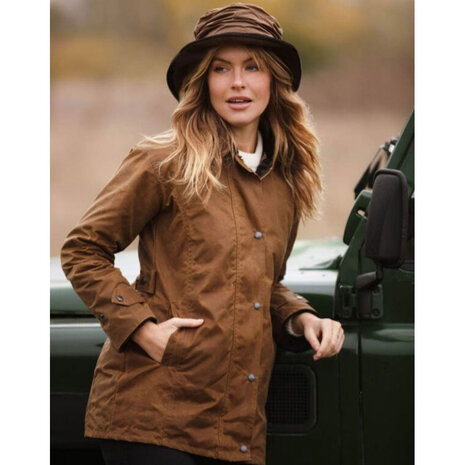 Walker and Hawkes Victoria Beige Waxjas Dames Walker and Hawkes Victoria Beige Waxjas Dames