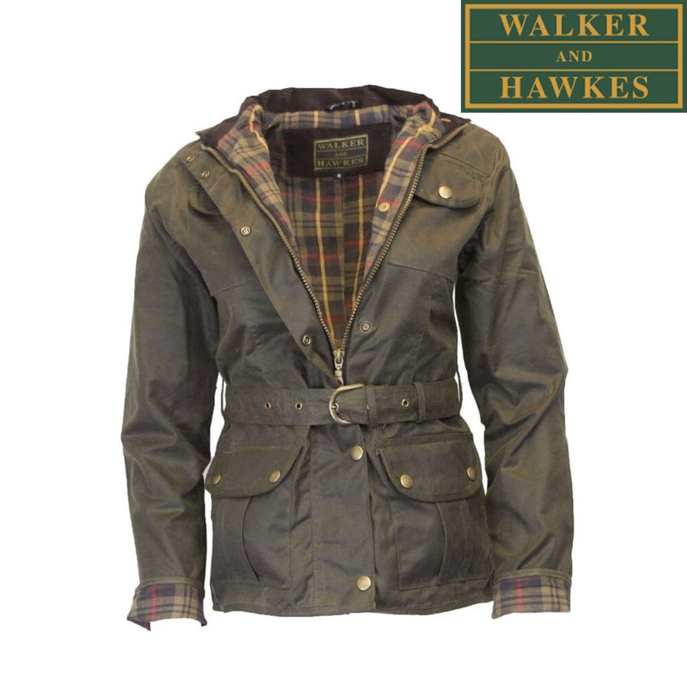 Walker and Hawkes Florence Olive Motorcycle Waxjas Dames