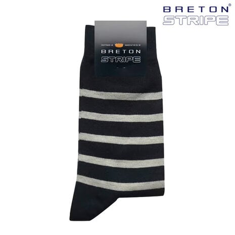 Breton Stripe Navy Natural Gestreepte Sokken Breton Stripe Navy Natural Gestreepte Sokken