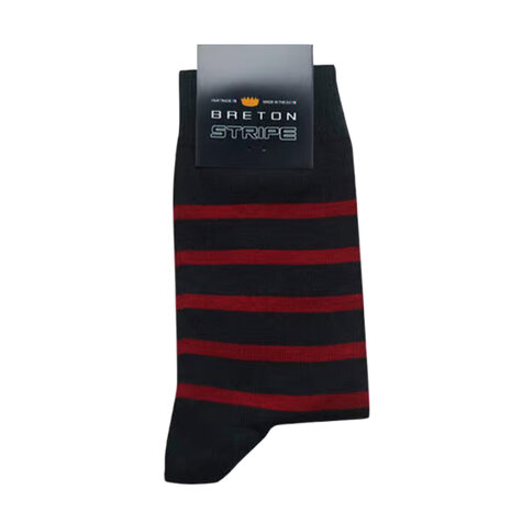 Breton Stripe Navy Bordeaux Gestreepte Sokken Breton Stripe Navy Bordeaux Gestreepte Sokken