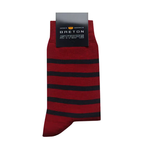 Breton Stripe Bordeaux Navy Gestreepte Sokken