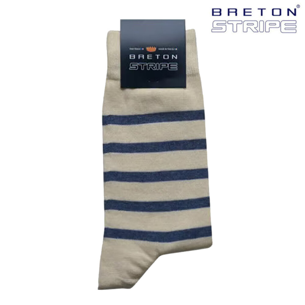 Breton Stripe Natural Jeans Gestreepte Sokken Breton Stripe Natural Jeans Gestreepte Sokken