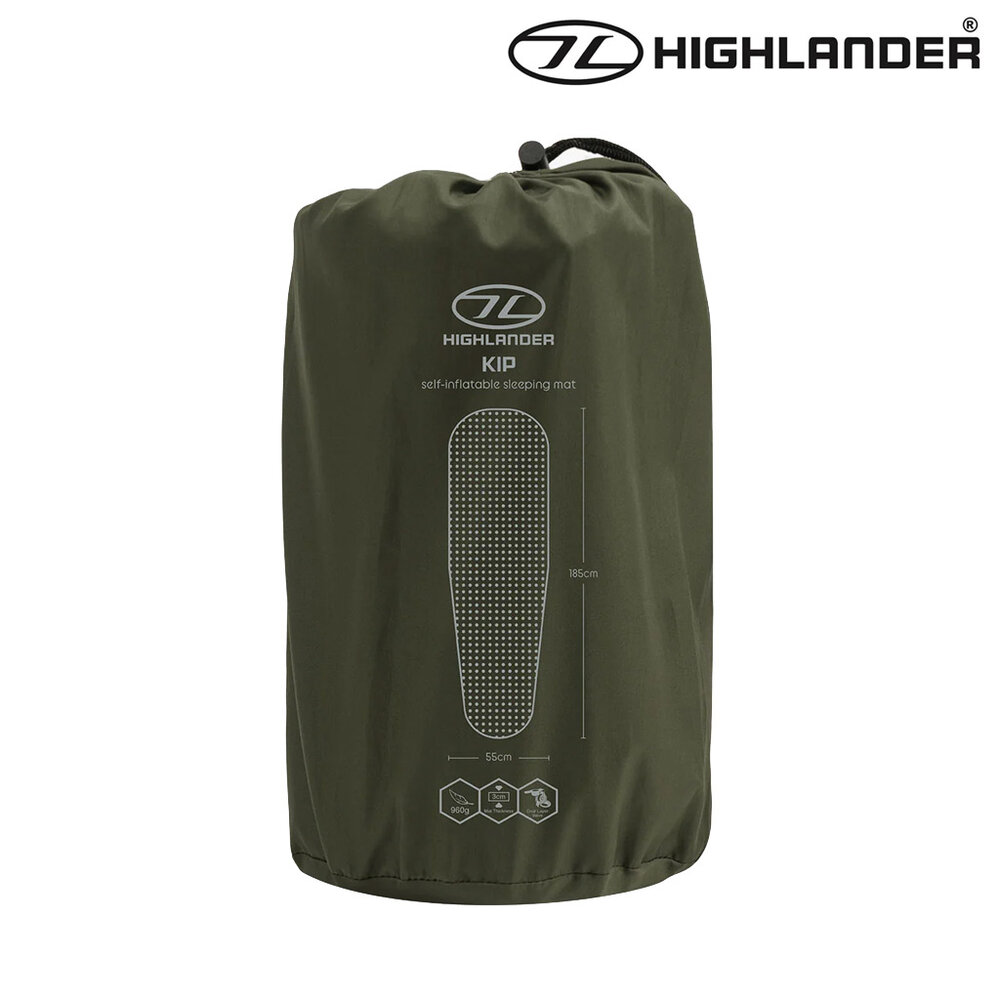 Highlander Kip Mat Olive Zelfopblazende Slaapmat Highlander Kip Mat Olive Zelfopblazende Slaapmat