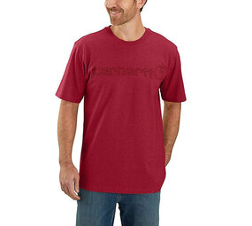 Carhartt Dearborn Logo Shortsleeve Industry Red T-Shirt Heren Carhartt Dearborn Logo Shortsleeve Industry Red T-Shirt Heren