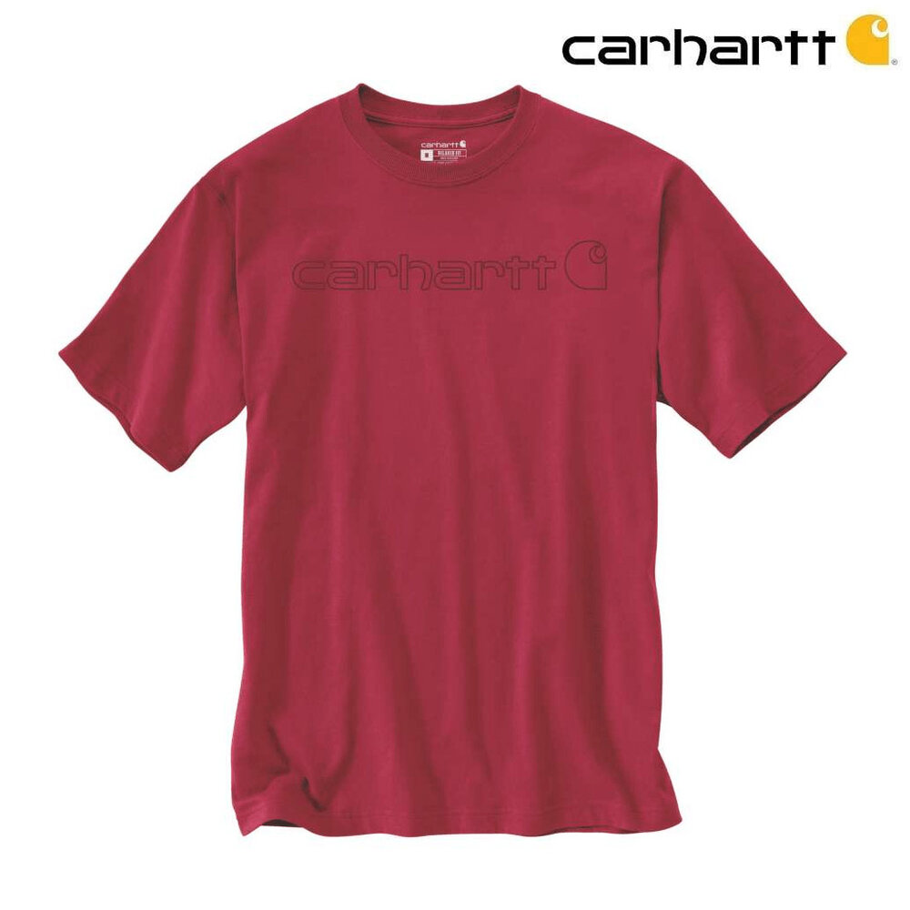 Carhartt Dearborn Logo Shortsleeve Industry Red T-Shirt Heren Carhartt Dearborn Logo Shortsleeve Industry Red T-Shirt Heren