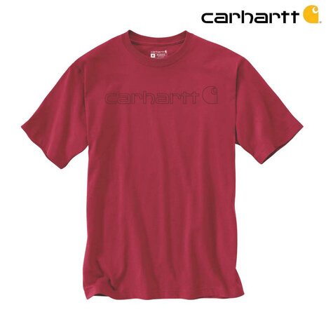 Carhartt Dearborn Logo Shortsleeve Industry Red T-Shirt Heren Carhartt Dearborn Logo Shortsleeve Industry Red T-Shirt Heren